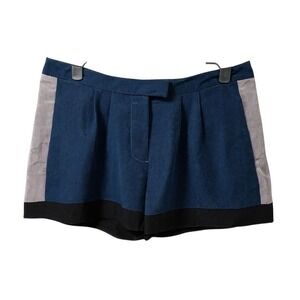 NEW BCBGeneration Women's Colorblock Pleated Shorts Blue Size 2